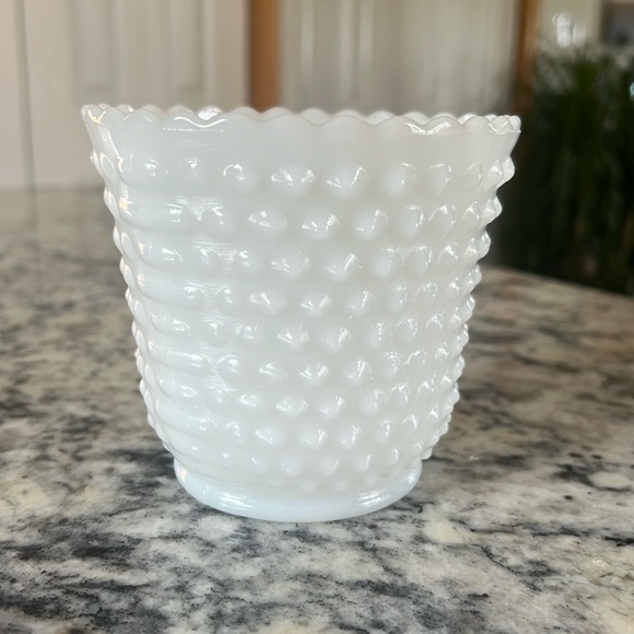 Vintage Fire King Hobnail Milk Glass Planter - Picture 1 of 5